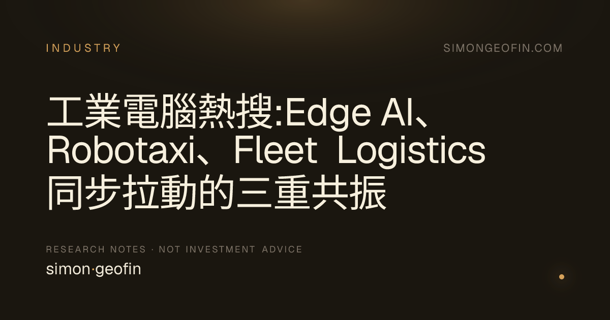 工業電腦熱搜:Edge AI、Robotaxi、Fleet Logistics 同步拉動的三重共振