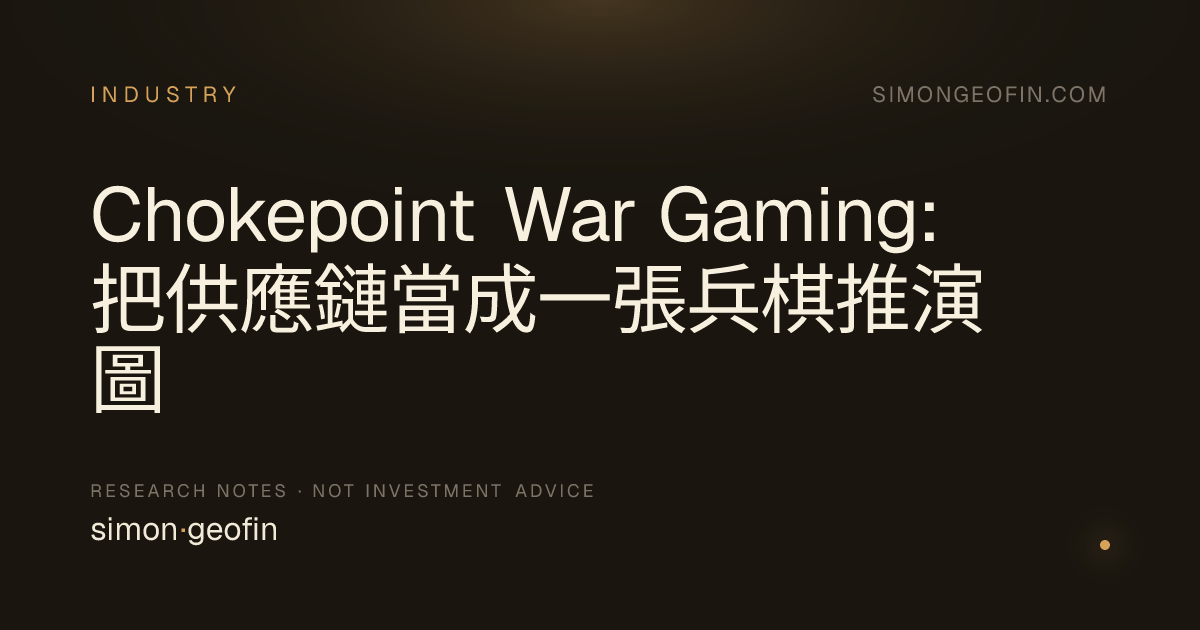 Chokepoint War Gaming:把供應鏈當成一張兵棋推演圖