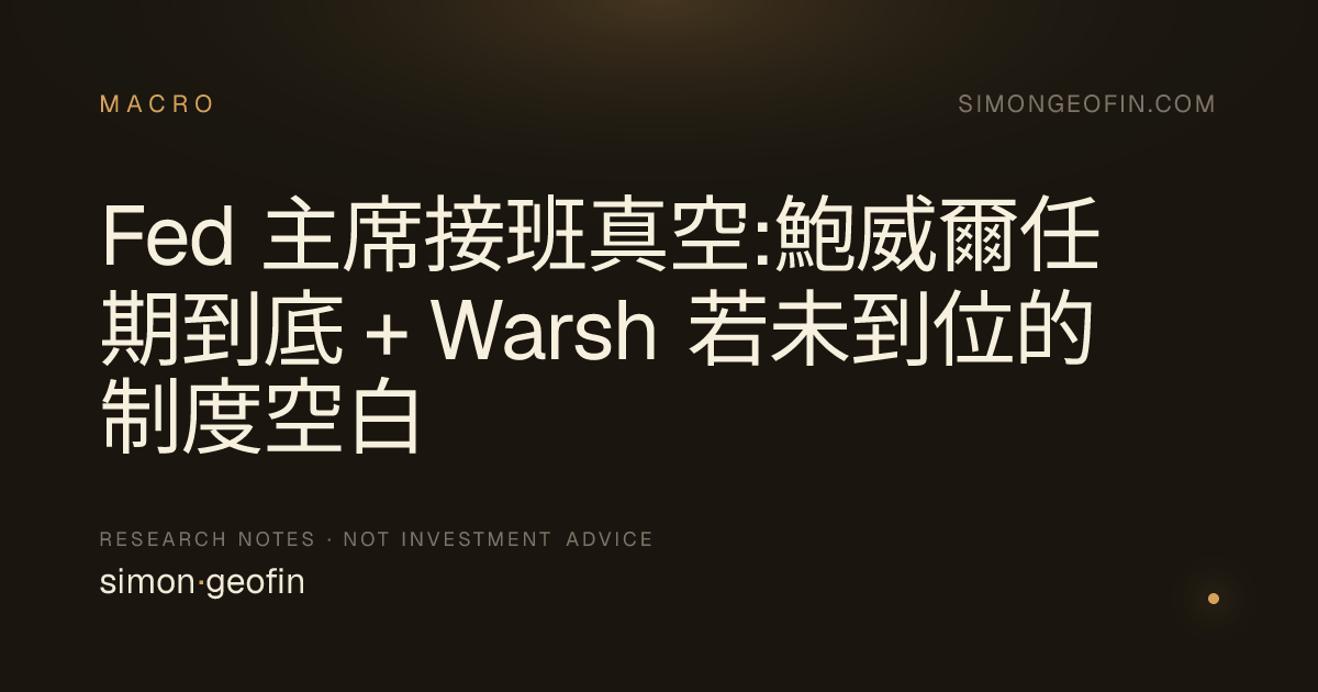 Fed 主席接班真空:鮑威爾任期到底 + Warsh 若未到位的制度空白