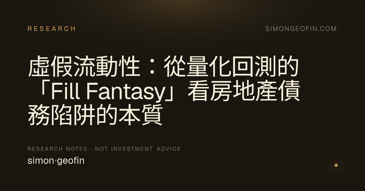 虛假流動性：從量化回測的「Fill Fantasy」看房地產債務陷阱的本質